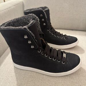 NWOT UGG Women's Black High-Top Sneakers with White Sole